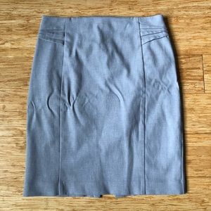 EXPRESS gray, high waited pin-tucked pencil skirt
